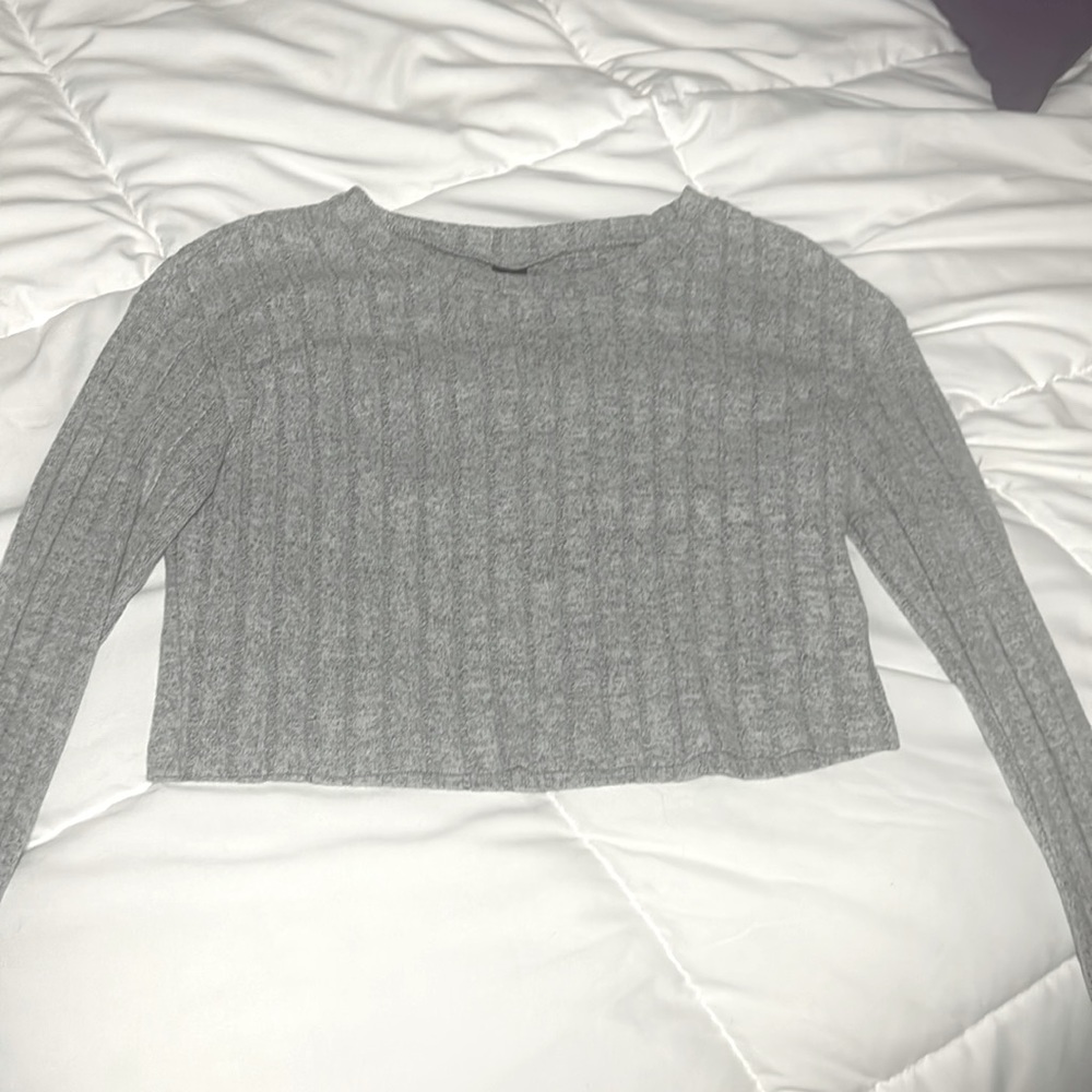 XS Light grey shein crop top, lightly used, no damage.